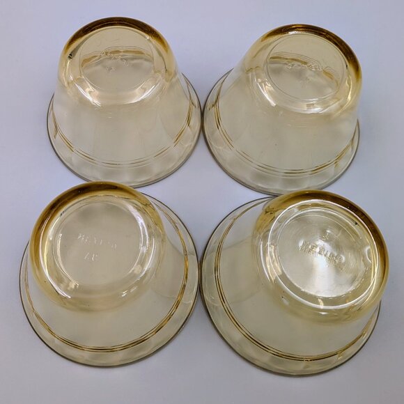 Vintage Amber Forte Crisa Custard Cups – Set of 4 | Retro Glass Dessert Bowls - Picture 4 of 6